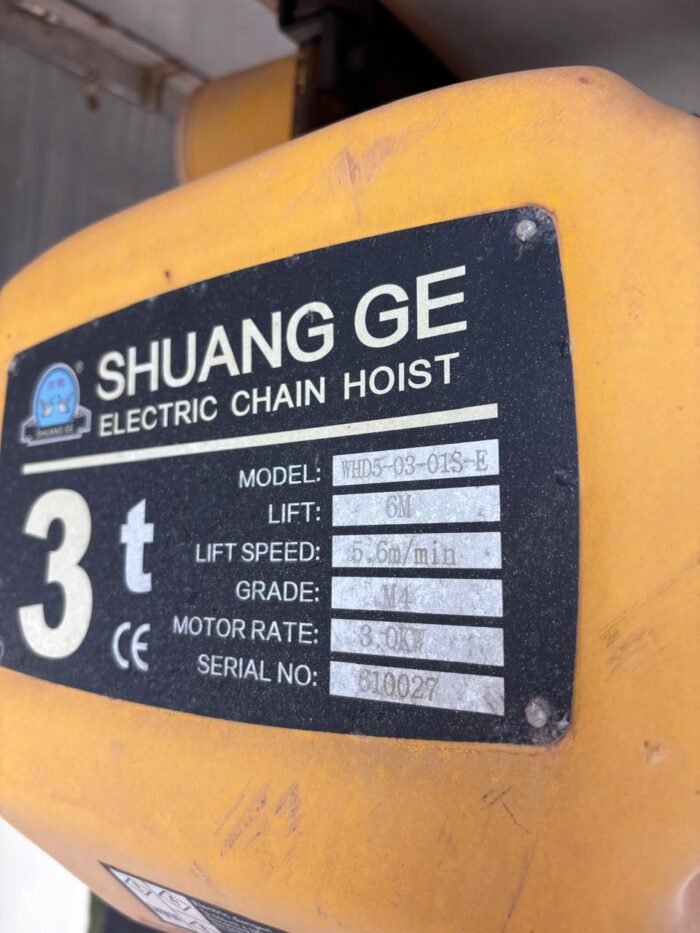 Chain Hoist with trolley Shuang Ge WHD5-03-01S-E - Gambar 3