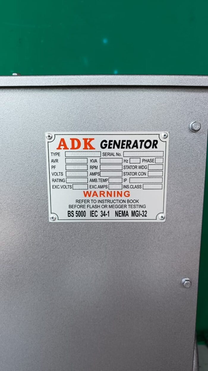 Generator 85kva double bearing ADK - Gambar 6
